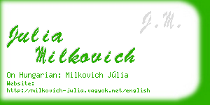 julia milkovich business card