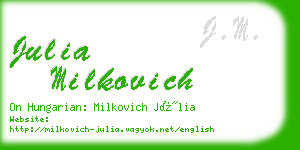 julia milkovich business card